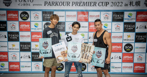 「TOKIOインカラミ presents PARKOUR PREMIER CUP 2022 in 札幌」にて朝倉聖が優勝、YURAIが準優勝、MASAHITOが3位を獲得しました。